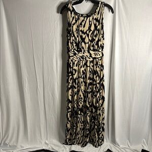 Perceptions Black and Tan Sleeveless Gown for Wedding Guest